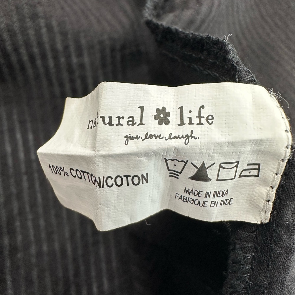 Natural Life Cotton Tiered Maxi Dress Semi Sheer Boho Cottage Peasant Black L/XL - Picture 7 of 7
